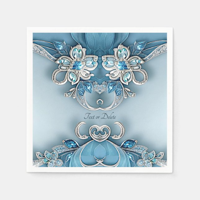 Servilleta De Papel Napkins floral azul (Anverso)