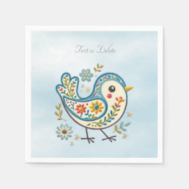 Servilleta De Papel Napkins floral Blue Bird