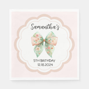 Servilleta De Papel Napkins Floral Bow Birthday