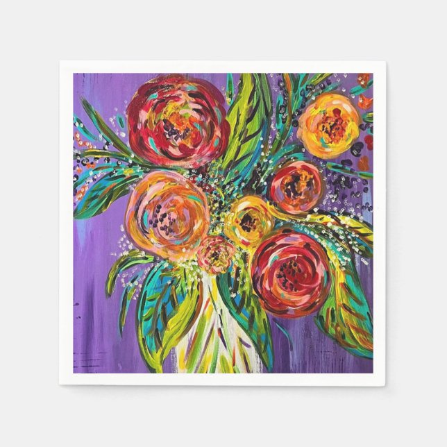 Servilleta De Papel Napkins Floral Cocktail (Anverso)