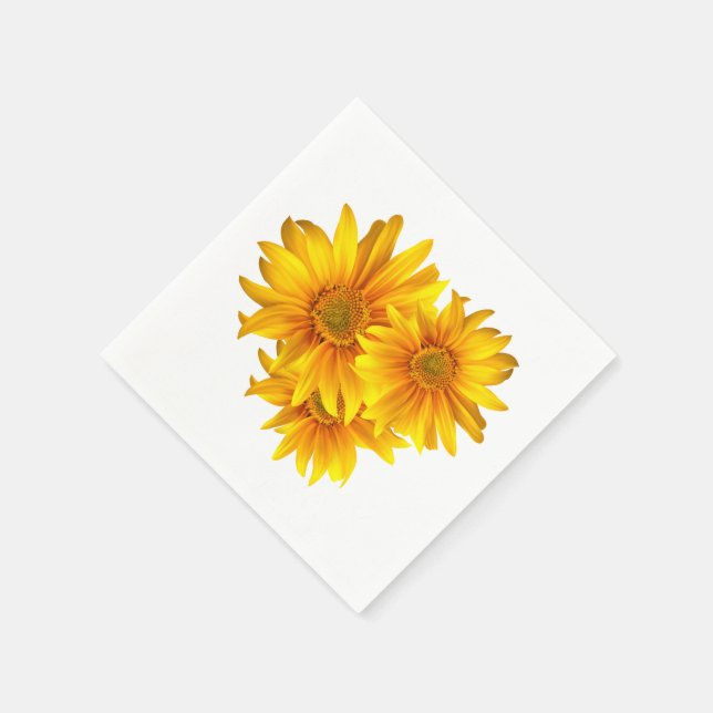 Servilleta De Papel Napkins floral de girasol amarillo (Borde)
