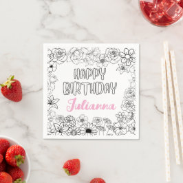 Servilleta De Papel Napkins Floral de nombre personalizado