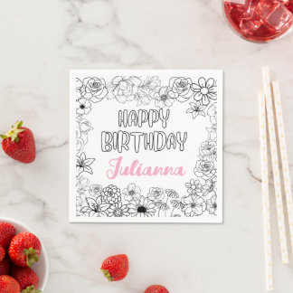 Servilleta De Papel Napkins Floral de nombre personalizado