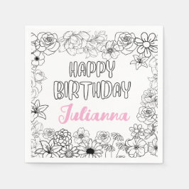 Servilleta De Papel Napkins Floral de nombre personalizado