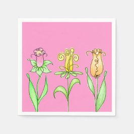 Servilleta De Papel Napkins floral rosa