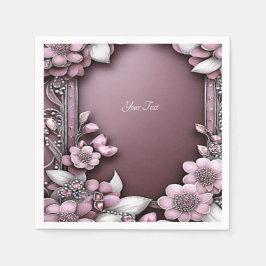 Servilleta De Papel Napkins floral rosa