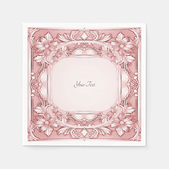 Servilleta De Papel Napkins floral rosa (Anverso)
