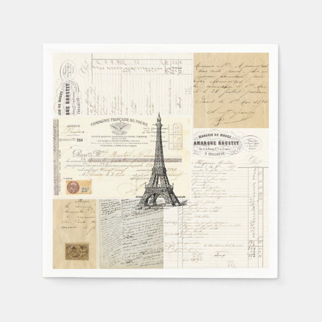 Servilleta De Papel Napkins franco-vintage de París (Anverso)