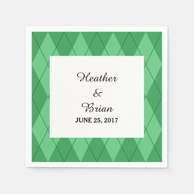Servilleta De Papel Napkins Green Argyle (Anverso)