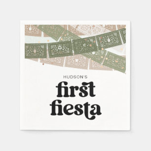 Servilleta De Papel Napkins Green First Fiesta Birday Party
