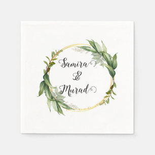 Servilleta De Papel Napkins Green Floral Boda