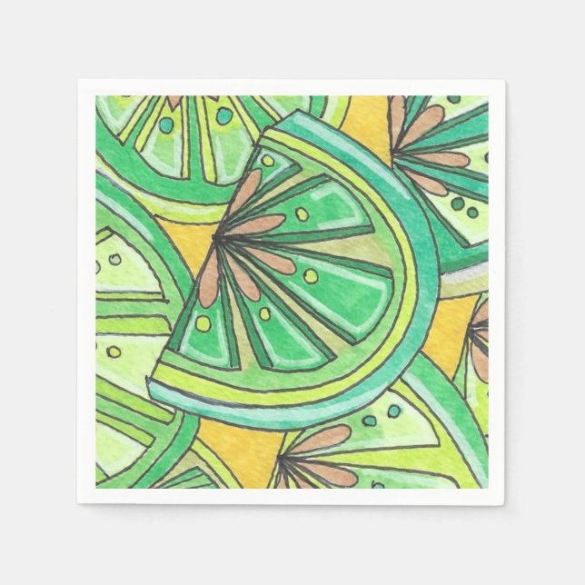 Servilleta De Papel Napkins Green Limey Cocktail (Anverso)