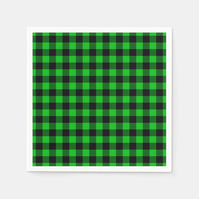 Servilleta De Papel Napkins Green Plaid (Anverso)