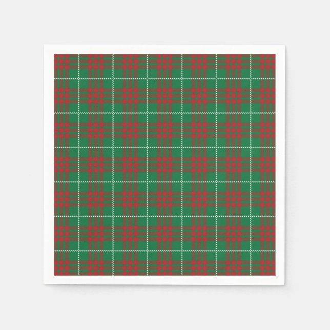 Servilleta De Papel Napkins Green & Red Plaid (Anverso)