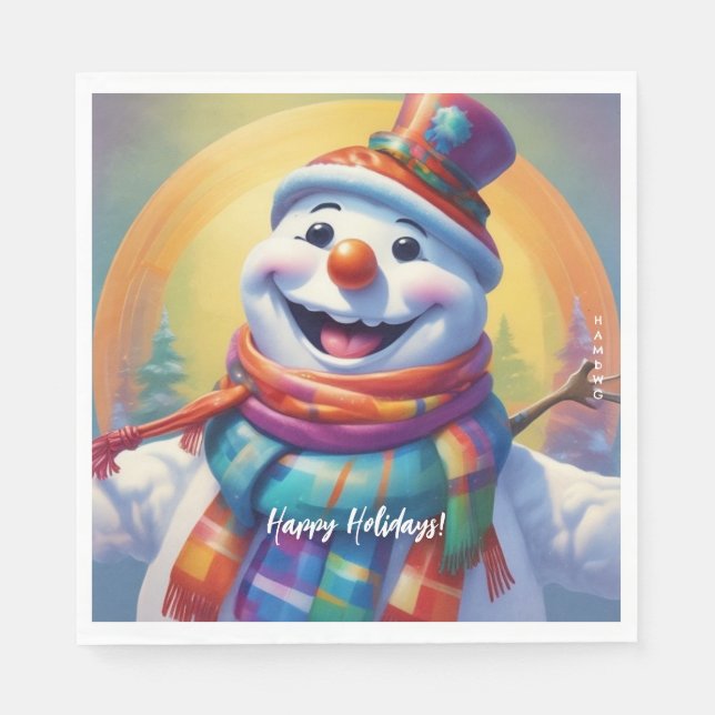 Servilleta De Papel Napkins HAMbyWG de papel de Snowman para niños (Anverso)