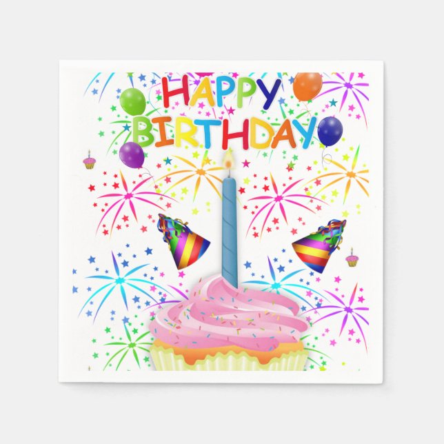 Servilleta De Papel Napkins Happy Birday Paper (Anverso)