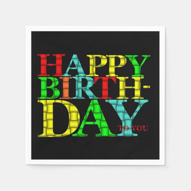Servilleta De Papel Napkins Happy Birday Paper (Anverso)