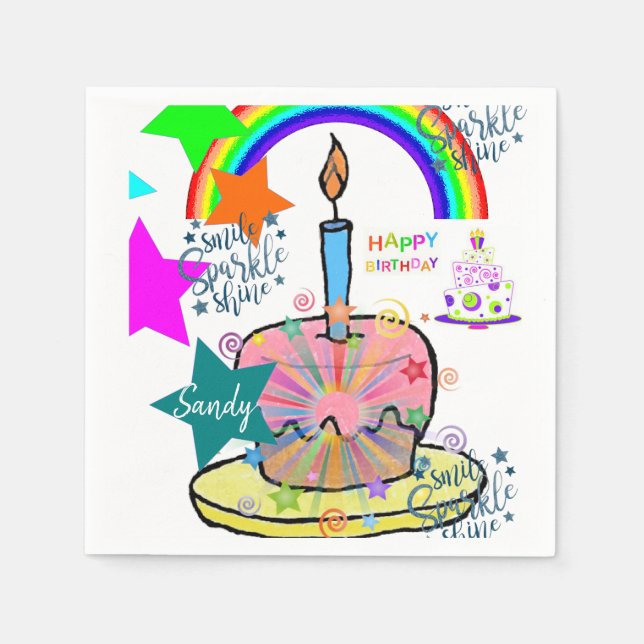 Servilleta De Papel Napkins Happy Birday Paper (Anverso)