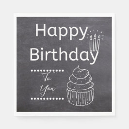 Servilleta De Papel Napkins Happy Birth Chalkboard