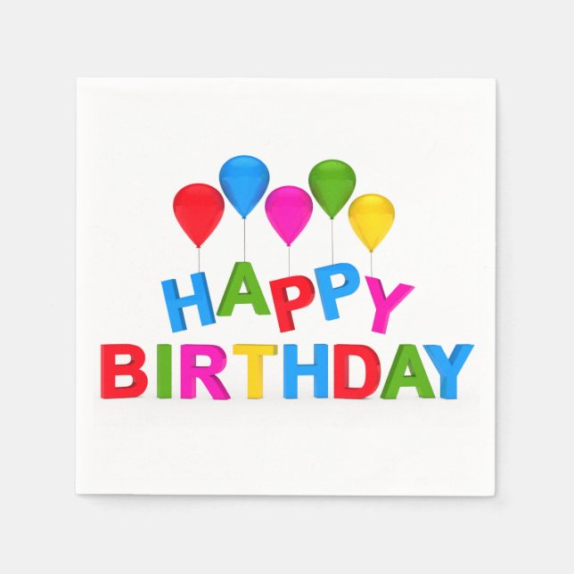Servilleta De Papel Napkins Happy Birthday (Anverso)