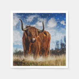 Servilleta De Papel Napkins Highland Cow Paper