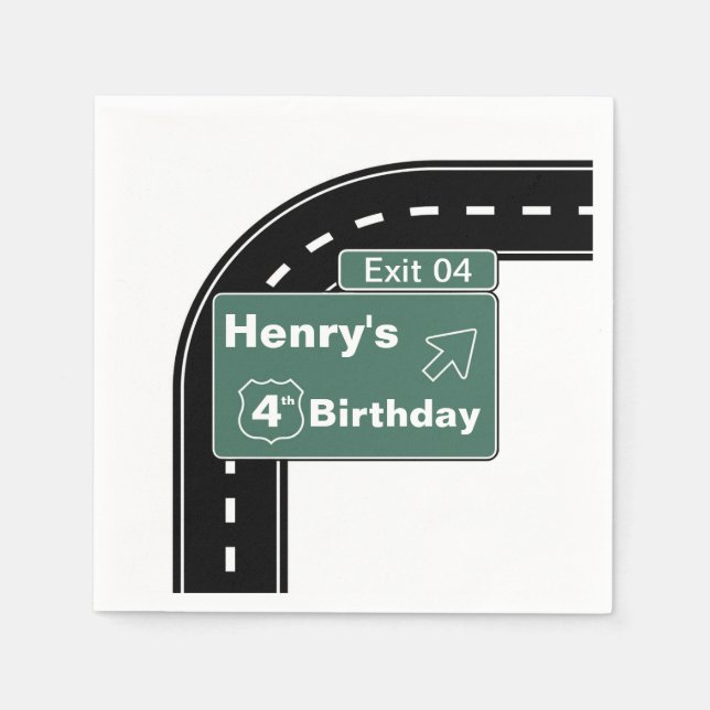 Servilleta De Papel Napkins Interstate Birthday (Anverso)