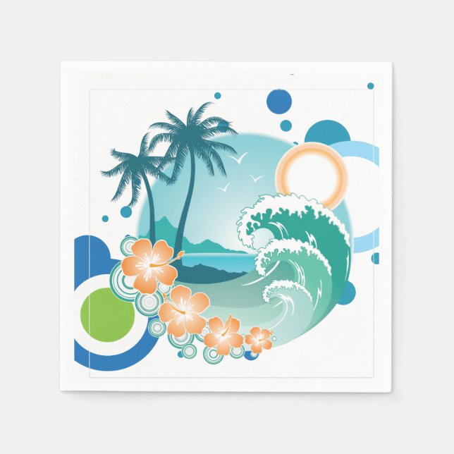 Servilleta De Papel Napkins Island Surf Paper (Anverso)