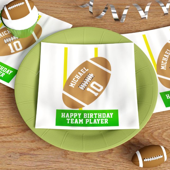 Servilleta De Papel Napkins Jugador de equipos de fútbol infantil Cump (Fun napkins for your football themed birthday party. Just add your text)