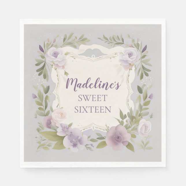 Servilleta De Papel Napkins morado (Anverso)