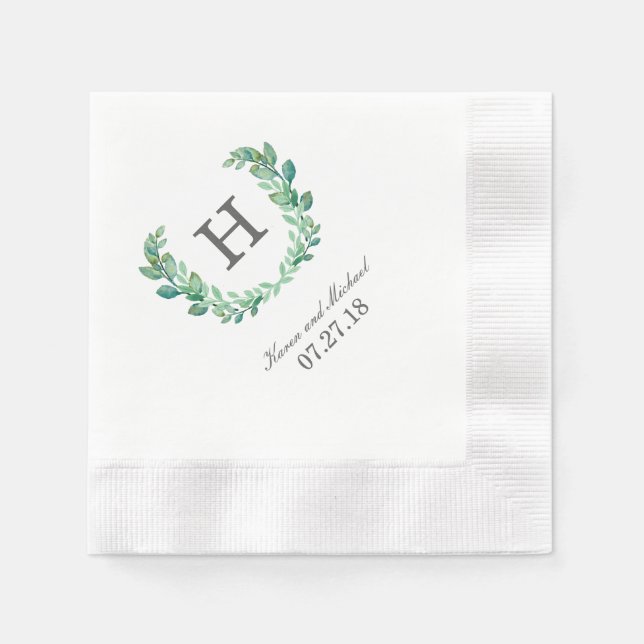 Servilleta De Papel Napkins Natural Wreath Personalizado (Anverso)