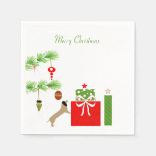 Servilleta De Papel Napkins Navidades Dachsund