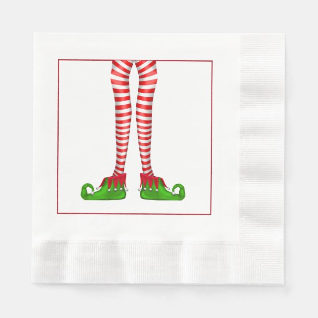 Servilleta De Papel Napkins Navidades de Elf Legs (Anverso)