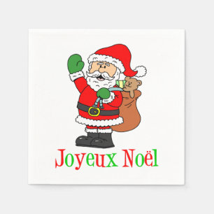 Servilleta De Papel Napkins Navidades de Joyeux Noel Santa
