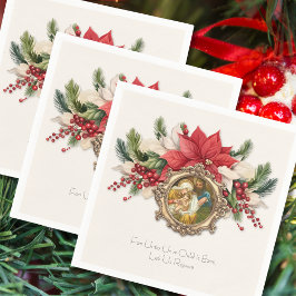 Servilleta De Papel Napkins navidades: Natividad de Jesús Poinsettias