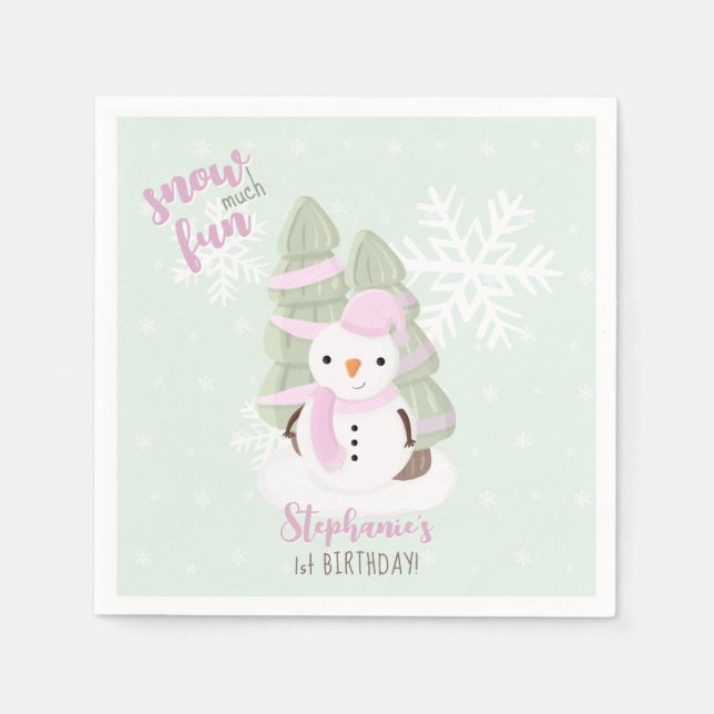 Servilleta De Papel Napkins Navidades Snowman (Anverso)