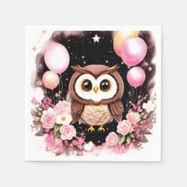 Servilleta De Papel Napkins Owl First Birthday