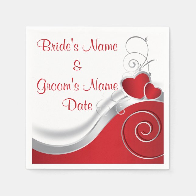 Servilleta De Papel Napkins - Papel - Red Heart Silver Lining (Anverso)