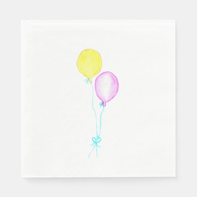 Servilleta De Papel Napkins Pastel Balloons (Anverso)