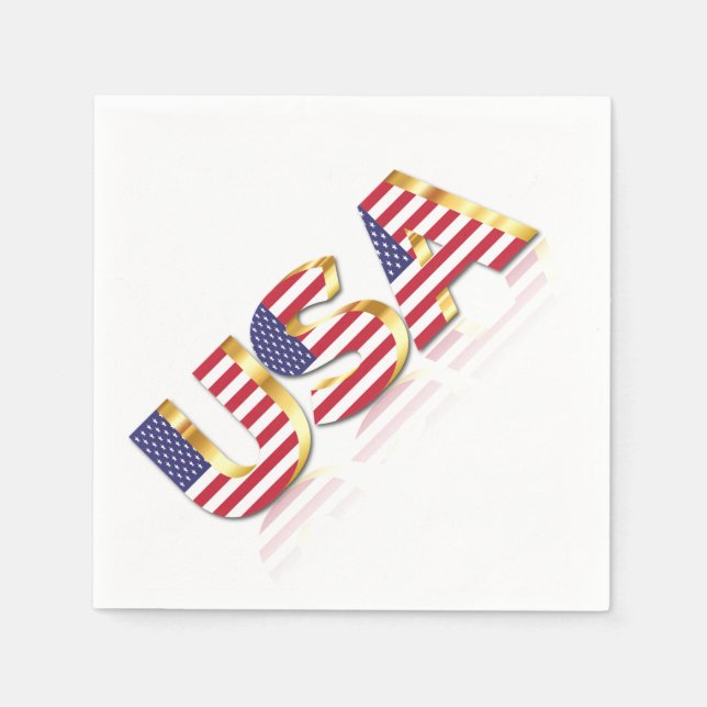 Servilleta De Papel Napkins Patriotic USA Flag (Anverso)