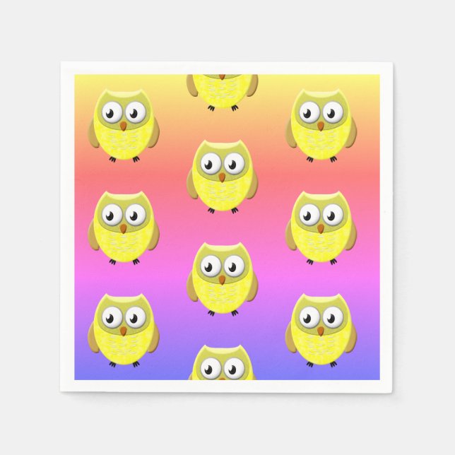 Servilleta De Papel Napkins Personalizado Búho (Anverso)