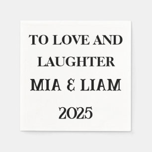 Servilleta De Papel Napkins Personalizado De Amor Y Risas - Boda 2025