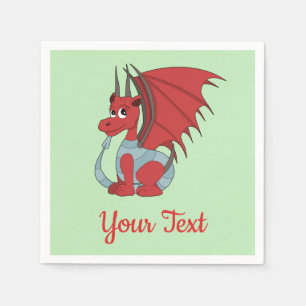 Servilleta De Papel Napkins Personalizado Dragon Rojo