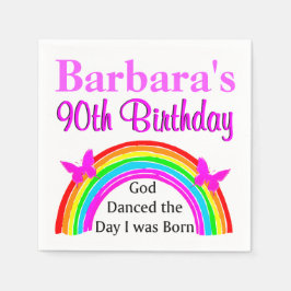 SERVILLETA DE PAPEL NAPKINS PERSONALIZADOS EN EL CUMPLEAÑOS 90 DE CRIS