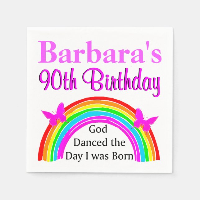 SERVILLETA DE PAPEL NAPKINS PERSONALIZADOS EN EL CUMPLEAÑOS 90 DE CRIS (Anverso)