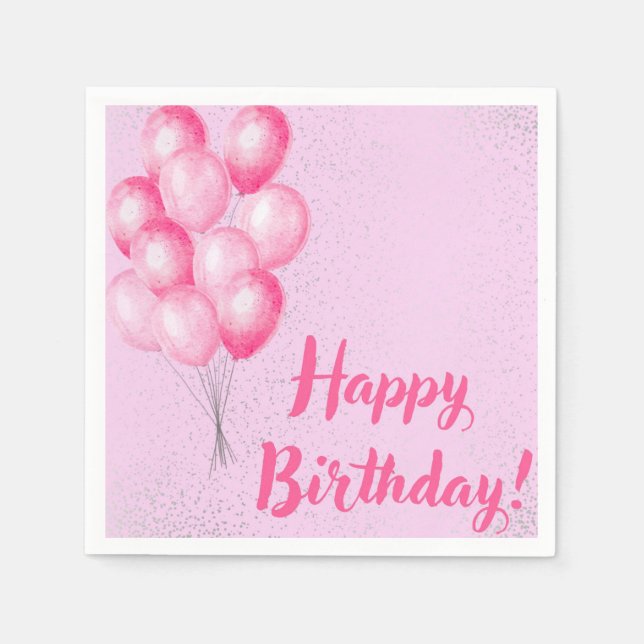 Servilleta De Papel Napkins Pink Birday (Anverso)