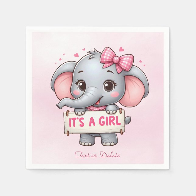 Servilleta De Papel Napkins Pink Elephant (Anverso)