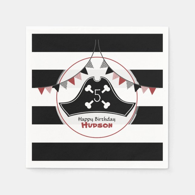 Servilleta De Papel Napkins pirata de cumpleaños (Anverso)