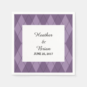 Servilleta De Papel Napkins Purple Argyle