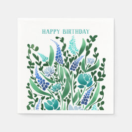 Servilleta De Papel Napkins Purple Floral Birday