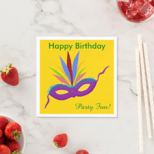 Servilleta De Papel Napkins Purple Mask Birthday